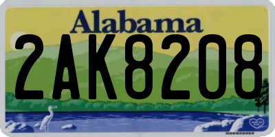 AL license plate 2AK8208