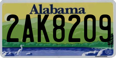 AL license plate 2AK8209