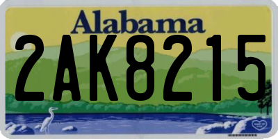 AL license plate 2AK8215