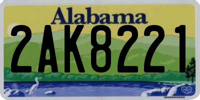 AL license plate 2AK8221