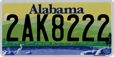 AL license plate 2AK8222