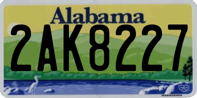 AL license plate 2AK8227