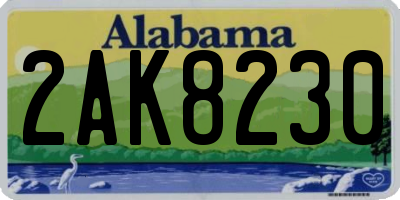AL license plate 2AK8230