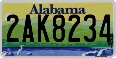 AL license plate 2AK8234