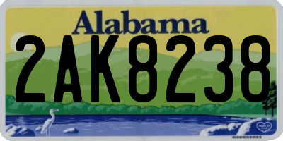 AL license plate 2AK8238