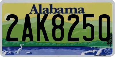 AL license plate 2AK8250