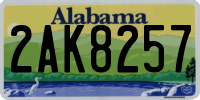 AL license plate 2AK8257