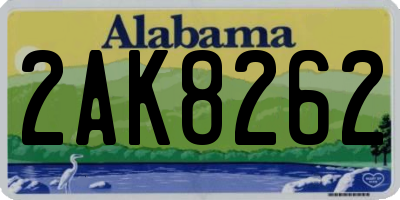AL license plate 2AK8262