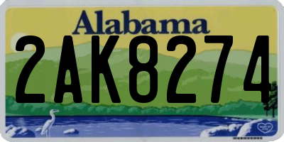 AL license plate 2AK8274