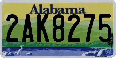 AL license plate 2AK8275