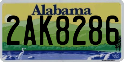 AL license plate 2AK8286