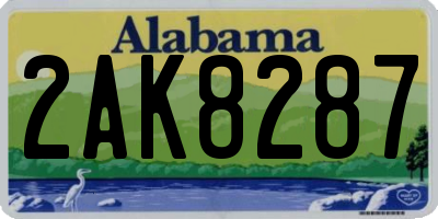 AL license plate 2AK8287