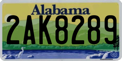 AL license plate 2AK8289