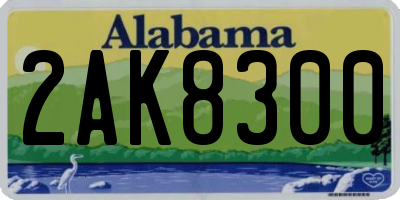 AL license plate 2AK8300