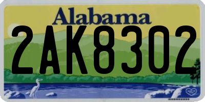 AL license plate 2AK8302