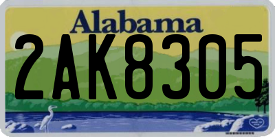 AL license plate 2AK8305