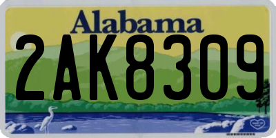 AL license plate 2AK8309