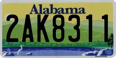 AL license plate 2AK8311