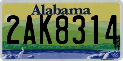 AL license plate 2AK8314