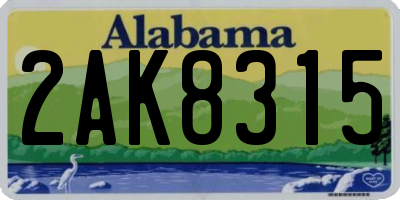 AL license plate 2AK8315