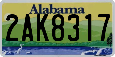 AL license plate 2AK8317