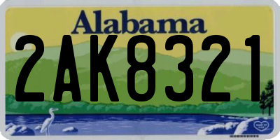 AL license plate 2AK8321