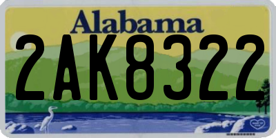 AL license plate 2AK8322