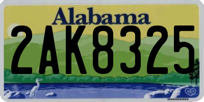 AL license plate 2AK8325