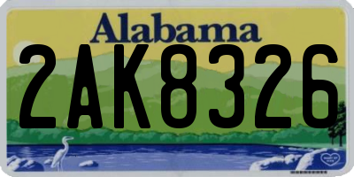AL license plate 2AK8326