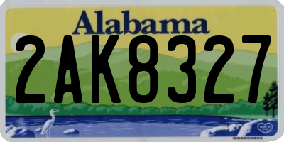 AL license plate 2AK8327