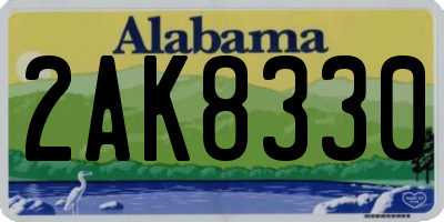 AL license plate 2AK8330