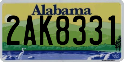 AL license plate 2AK8331
