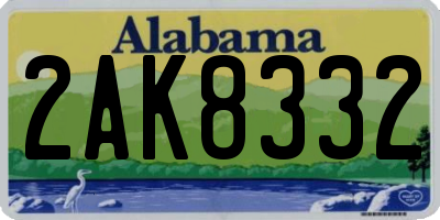 AL license plate 2AK8332