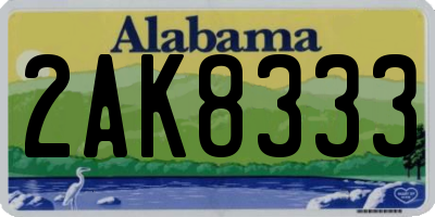 AL license plate 2AK8333