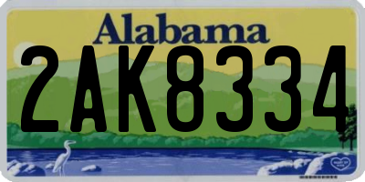 AL license plate 2AK8334
