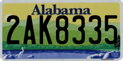 AL license plate 2AK8335