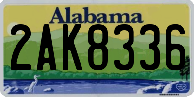 AL license plate 2AK8336