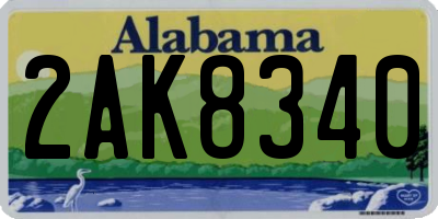 AL license plate 2AK8340