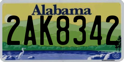 AL license plate 2AK8342