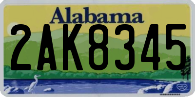 AL license plate 2AK8345