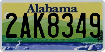 AL license plate 2AK8349