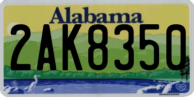 AL license plate 2AK8350