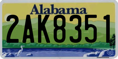 AL license plate 2AK8351