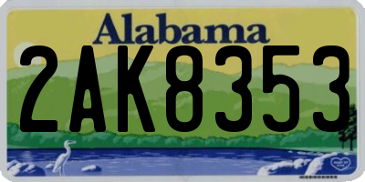 AL license plate 2AK8353