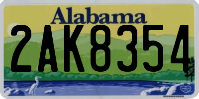 AL license plate 2AK8354