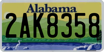 AL license plate 2AK8358