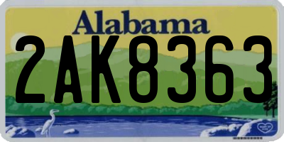 AL license plate 2AK8363