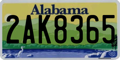 AL license plate 2AK8365