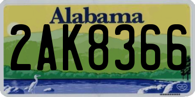 AL license plate 2AK8366