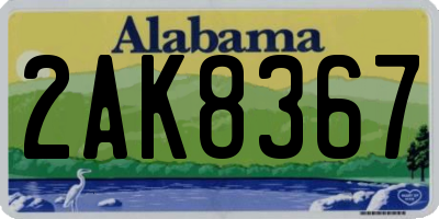 AL license plate 2AK8367
